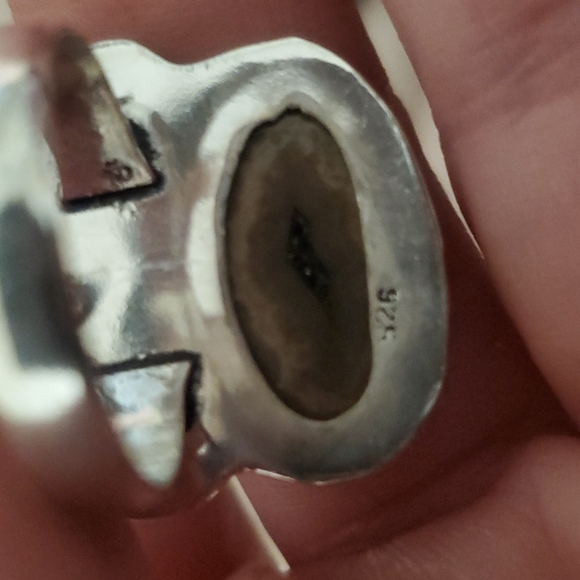 New Solar Agate and Garnet 925 Silver Ring. - Picture 16 of 16